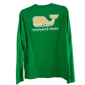 Vineyard Vines Gingerbread Christmas Whale Tee Long Sleeve Crewneck Youth XL